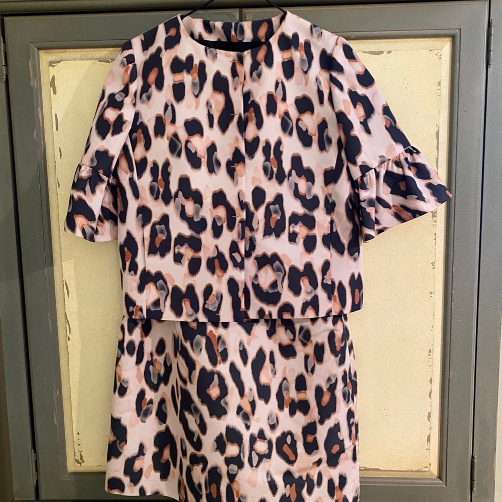 RED VALENTINO DRESS & JACKET IN BLUSH ANIMAL PRINT  Dress size 48 Jacket size 44